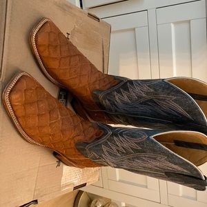 Anderson Bean Horsepower Faux Fish print boots